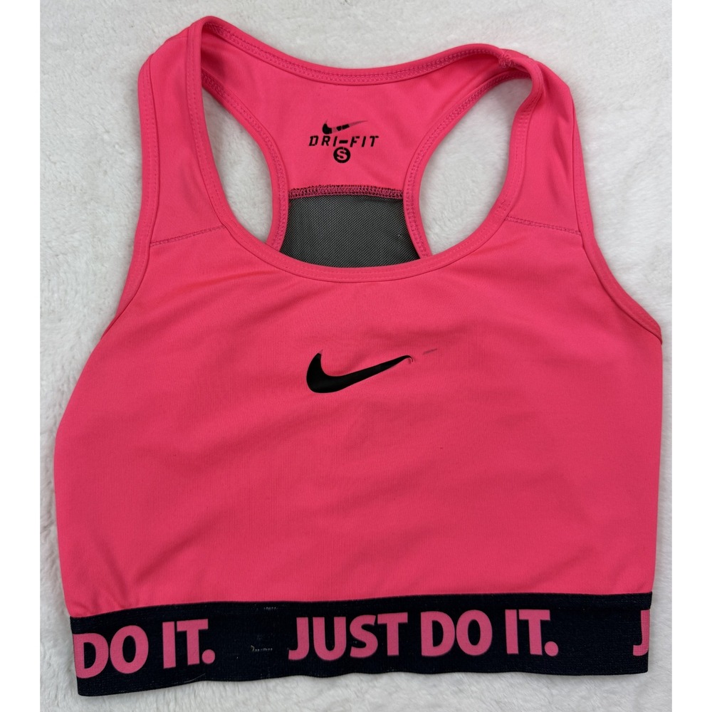 Nike Dri-FIT Pink Just Do It Racerback Sports Bra Small